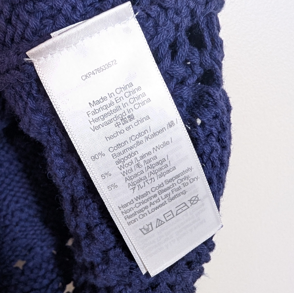 Madewell Crochet Open Knit Fresh Blueberry Blue Sweater Vest Size XS - Picture 6 of 8